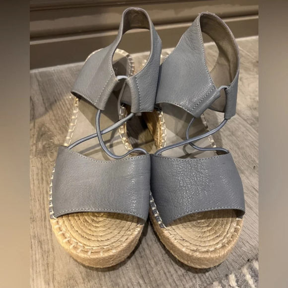 Eileen Fisher espadrilles, gray upper leather, hardly used size 8 - Picture 8 of 13